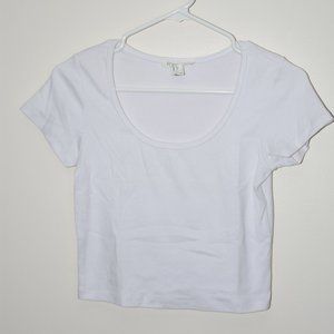 Short Sleeve Crop Top (white)